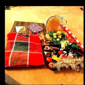 Christmas Decorations And Ornaments Bundle Lot Of 34 items Unique Variety